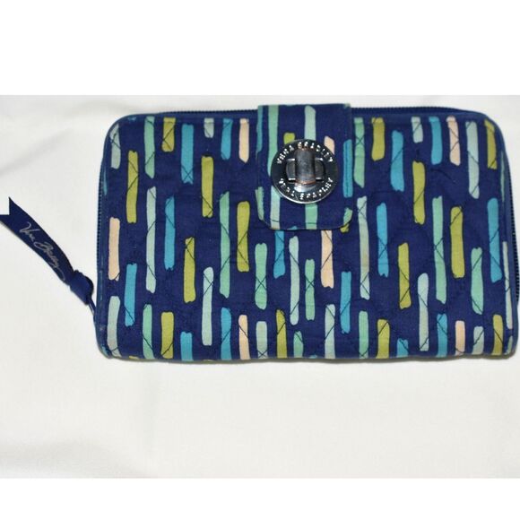 Vera Bradley Retired Katalina Showers Turn Lock Zip Around Organizer Wallet - Picture 1 of 6